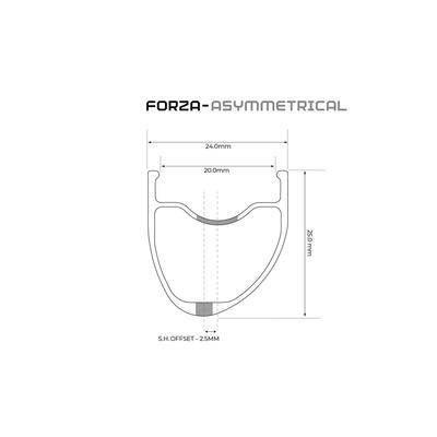 Pacenti Forza Rim Brake Asymetrical 700C Rear 32H